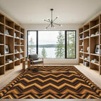 Golden Sand Dune Chevron Rug