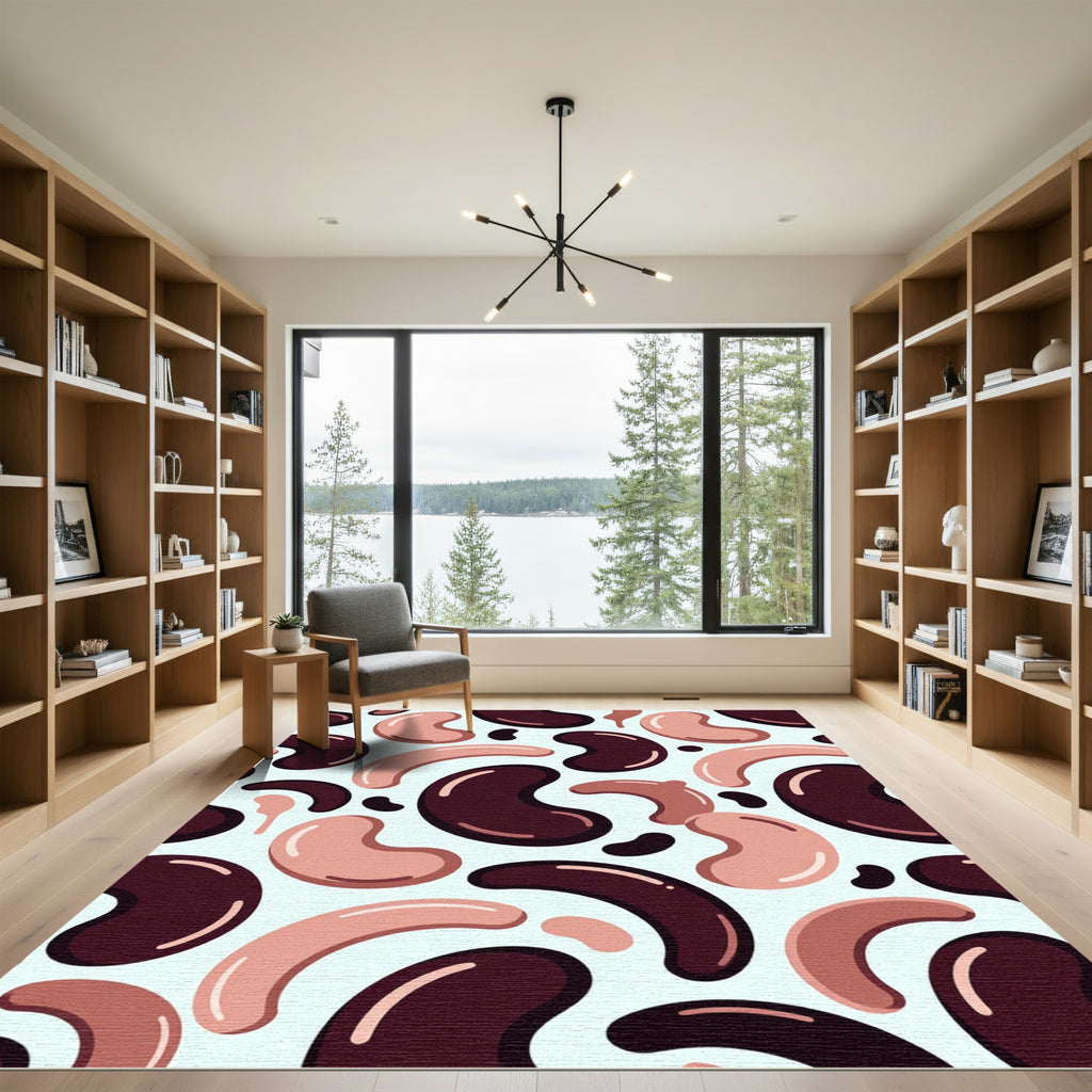Chubby Bean Blush Brown Background Rug