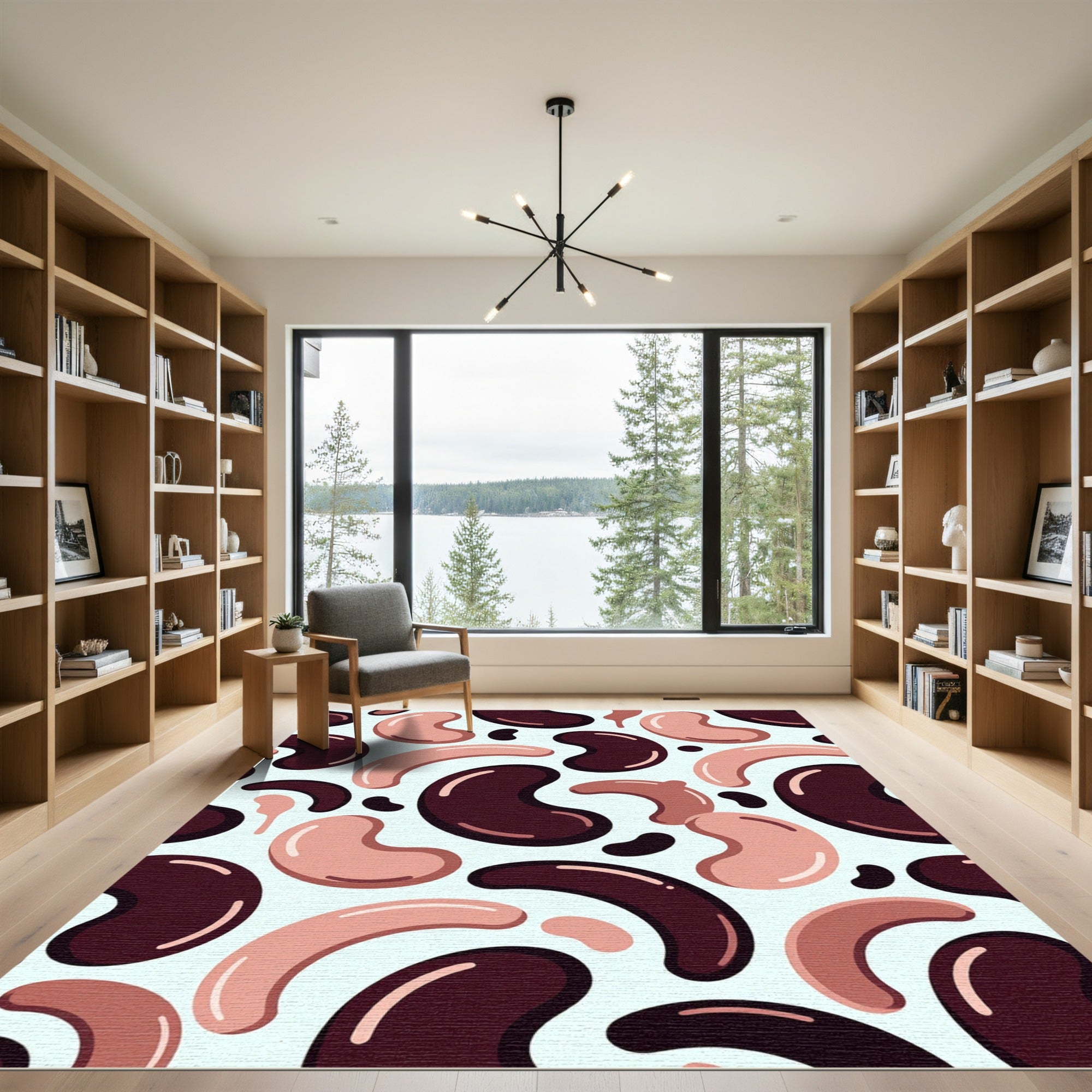 Chubby Bean Blush Brown Background Rug