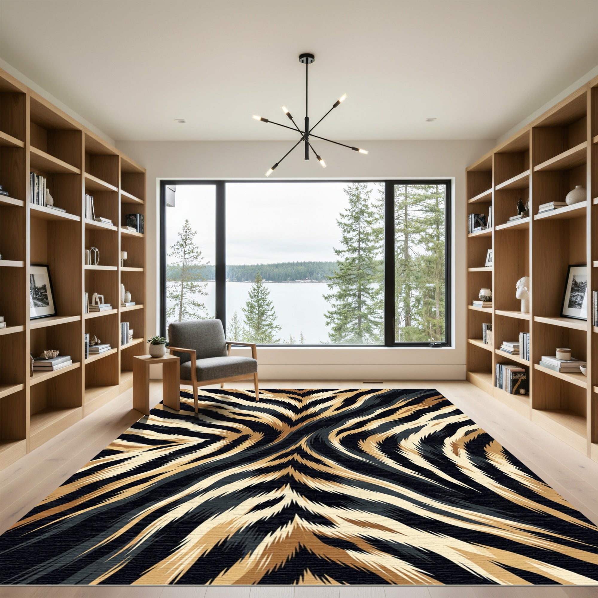 Bold Golden Tiger Stripe Rug