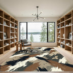 Rustic Farmhouse Grunge Abstract Strokes Rug