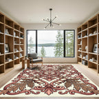Ornate Rose Gold Laurel Border Rug