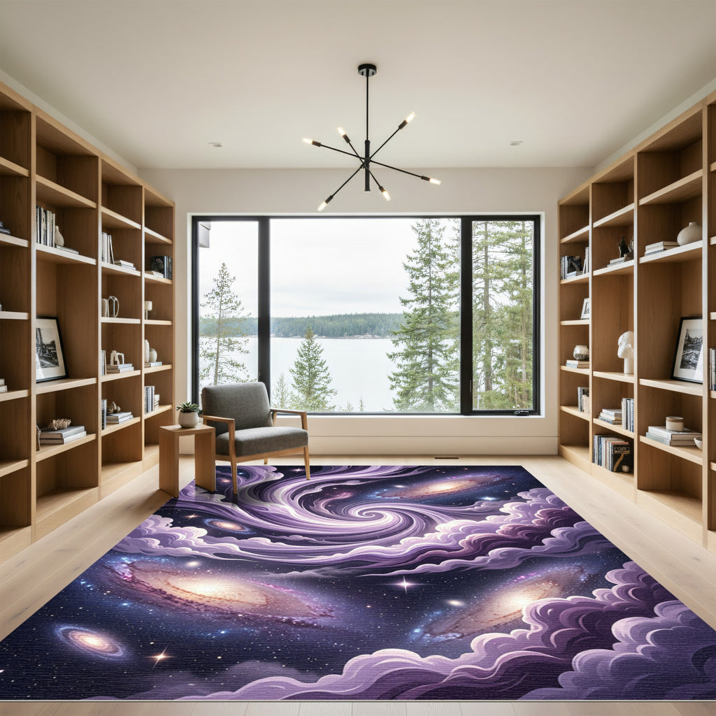 Cosmic Purple Spiral Nebula Galaxy Rug