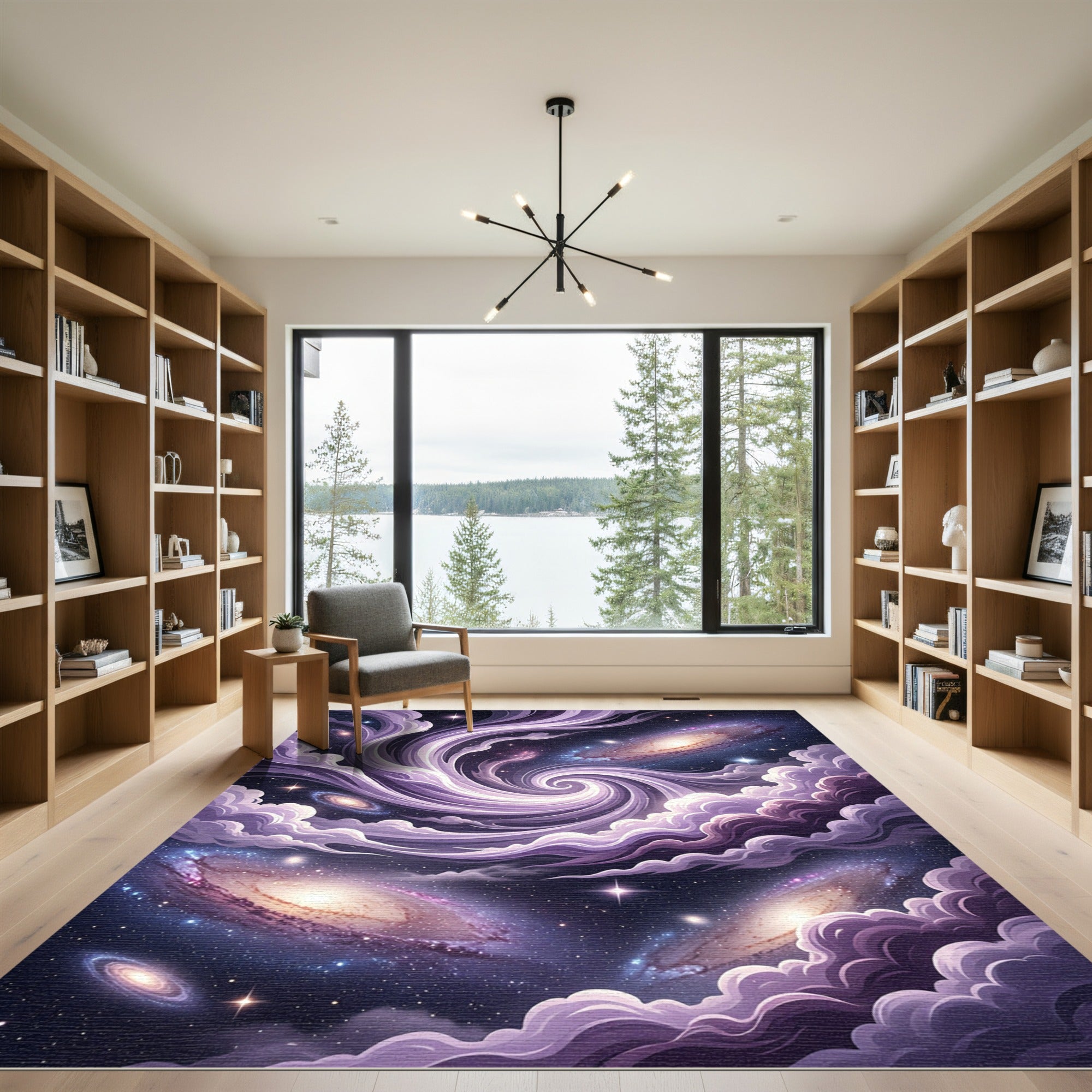 Cosmic Purple Spiral Nebula Galaxy Rug