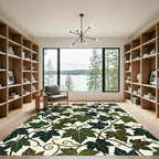 Lush Green Forest Ivy Vine Botanical Rug