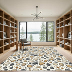 Neutral Earthy Pebble Stone Mosaic Rug