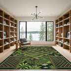 Mossy Woodland Lattice Trellis Art Rug