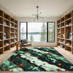 Verdant Copper Splash Wave Rug