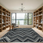 Monochromatic Zigzag Geometric Folk Rug