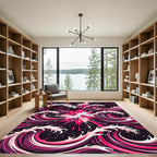 Pink Deep Waves Explosion Rug