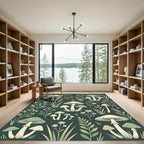 Forest Sage Mushroom and Wildflower Meadow Rug