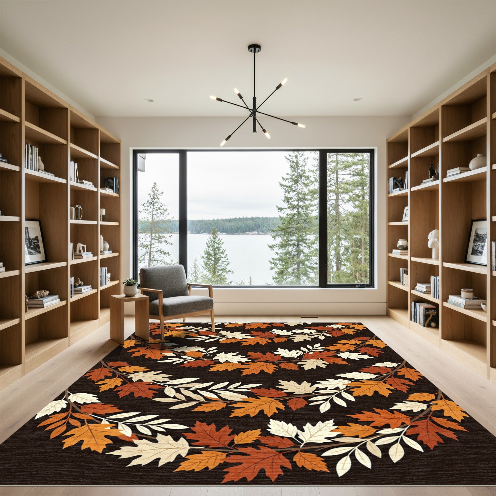 Autumnal Falling Leaves Seasonal Swag Rug