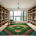Graphic Baseball Field Diamond Turf Rug