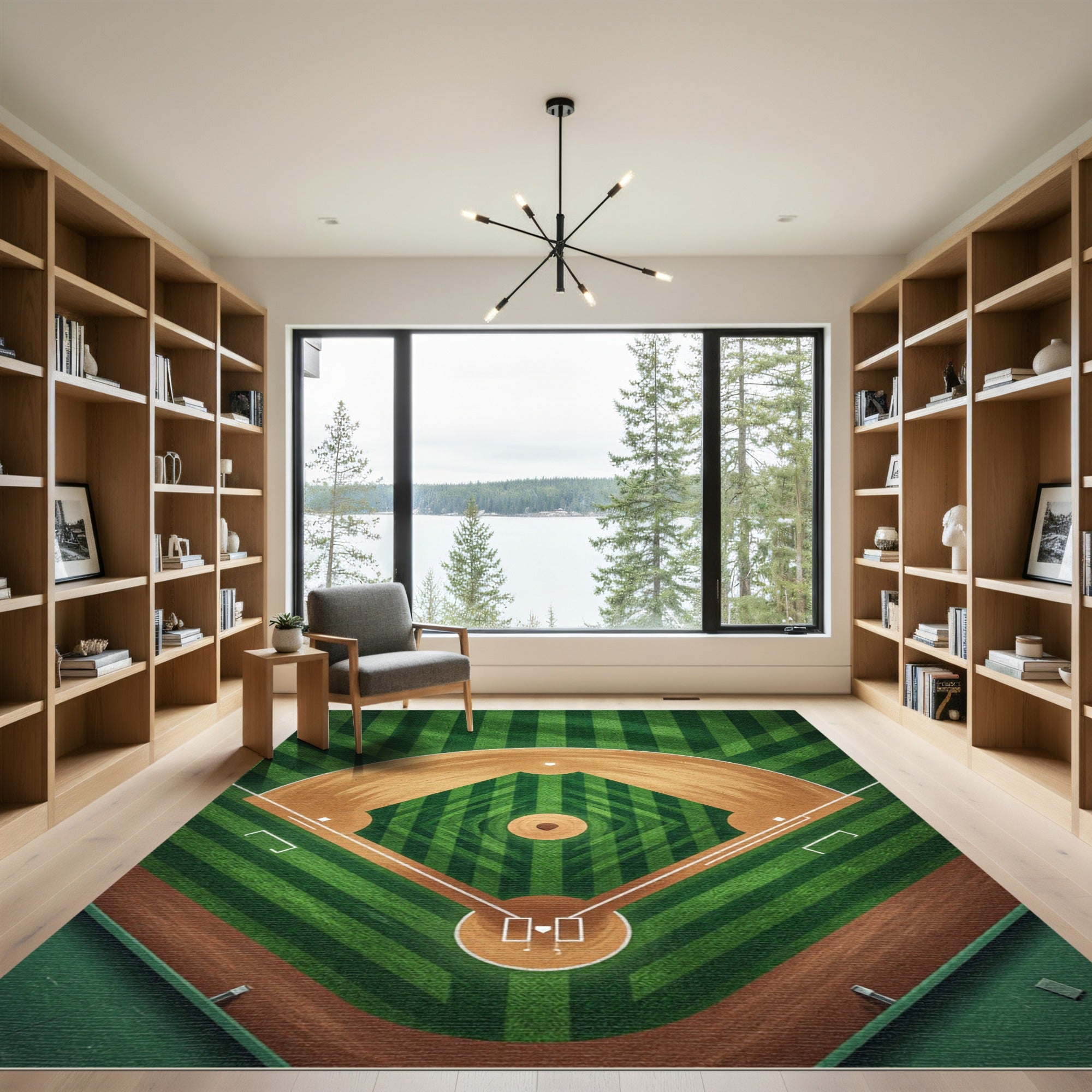 Graphic Baseball Field Diamond Turf Rug