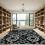 Monochromatic Gray Abstract Dots Rug