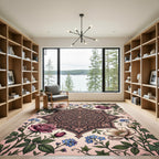 Vintage Floral Damask Ornate Medallion Rug