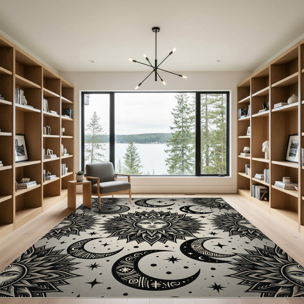 Celestial Sun Moon Star Radiance Rug