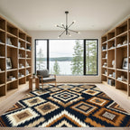 Earthy Diamond Tribal Ikat Rug