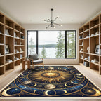 Celestial Golden Sun and Moon Tarot Rug
