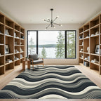 Monochromatic Stripe Wave Composition Rug