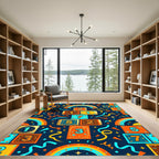 Playful Colorful Number Hopscotch Graphic Rug