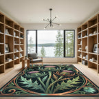 Art Nouveau Copper Thistle Botanical Rug