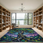 Enchanted Luminous Tree with Glowing Fireflies Rug