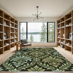 Antique Dark Green Acanthus Scroll Rug
