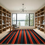 Crimson Teal Ombre Stripe Rug