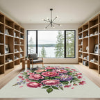 Elegant Pastel Pink Floral Bouquet Rug