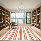 Terracotta Wide Vertical Stripe Rug