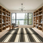 Dark Brown Cream Stripe Cascade Rug