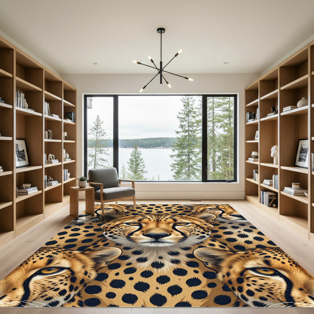 Golden Cheetah Spots All Over Rug