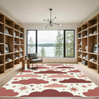Celestial Dusty Rose Cloud Starry Night Rug