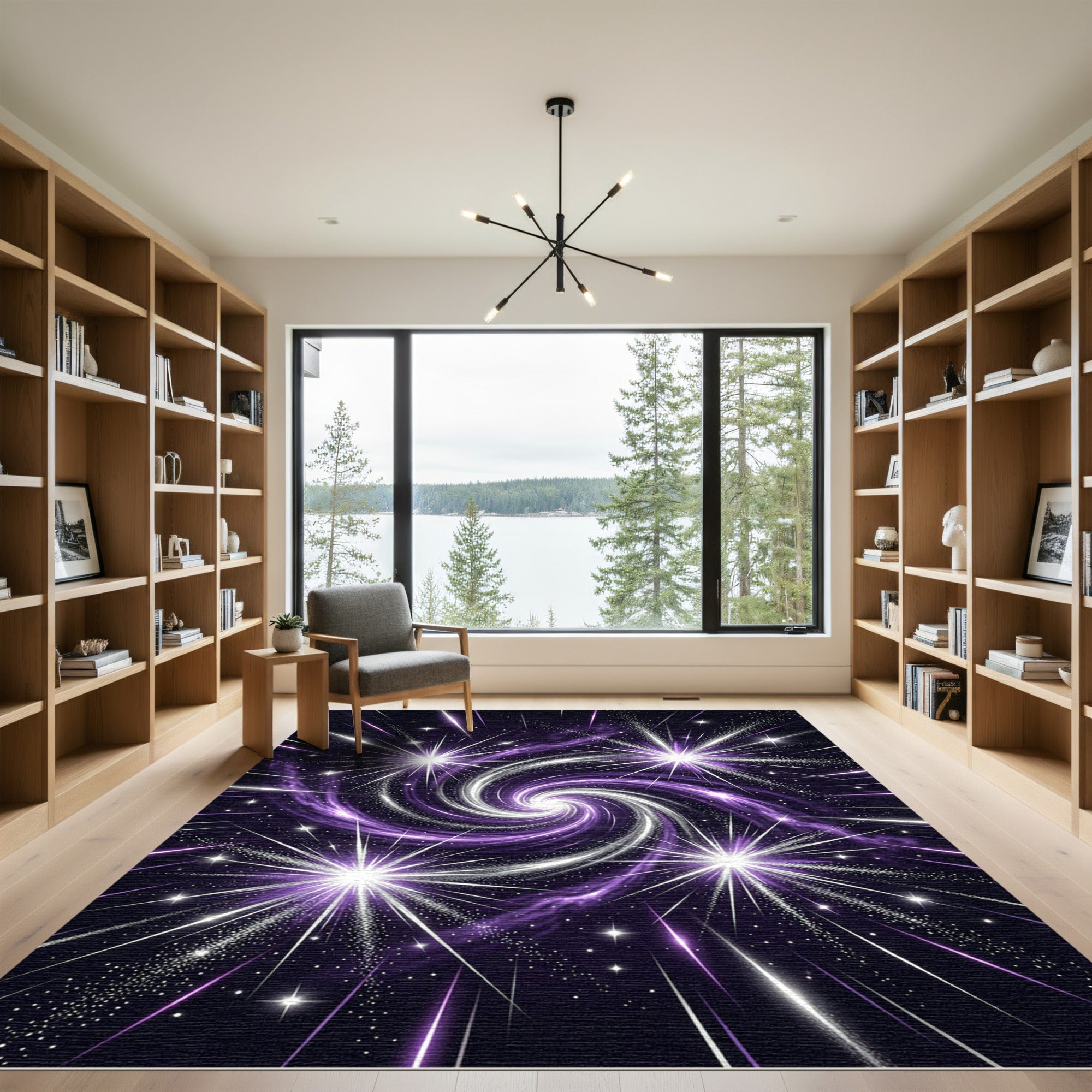 Cosmic Radiant Swirl Galaxy Rug