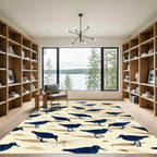 Minimalist Navy Shorebird Sand Beach Rug