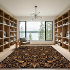 Antique Gold Acanthus Scrollwork Rug
