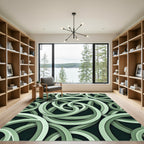 Pale Green Interlocking Rings Rug