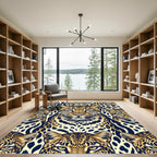 Bold Leopard Spots Wildlife Collage Rug