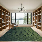 Green Graduated Scale Wave Rug