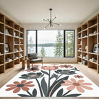 Terracotta Pastel Floral Bloom Arrangement Rug