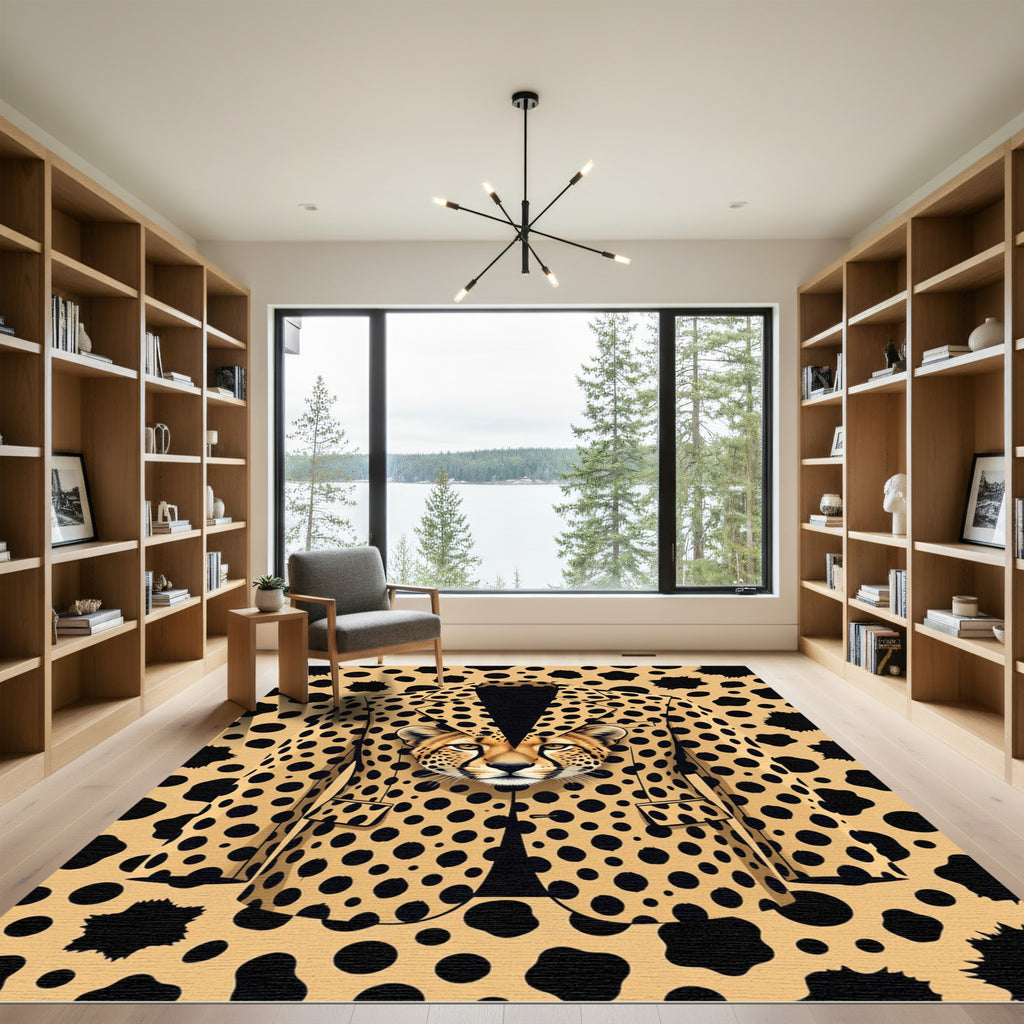 Cheetah Portrait Gold Spotted Tailored Suit Rug