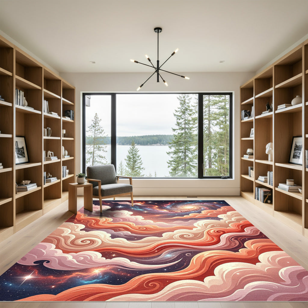 Cosmic Swirl Galaxy CloudScape Rug