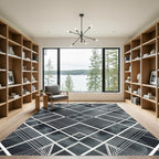 Monochromatic Geometric Smoke Abstract Rug