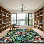 Whimsical Ladybug Garden Butterfly Dragonfly Rug