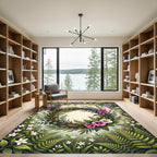 Woven Wreath with Wildflower Spring Meadow Rug