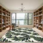 Emerald Green Leafy Vine Garland Rug