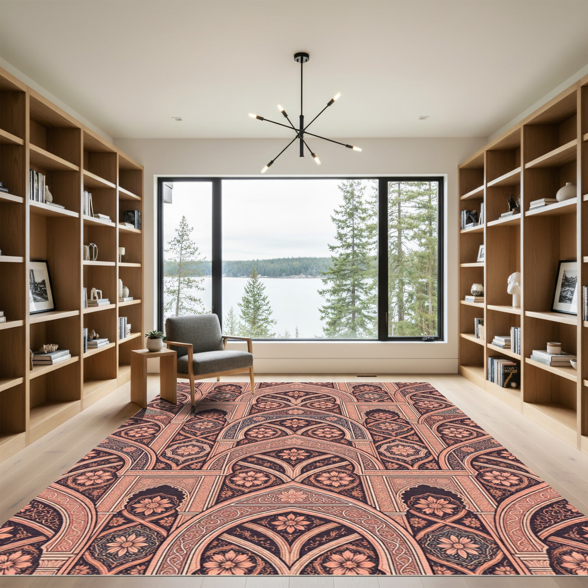 Archway Floral Medallion Coral Rug