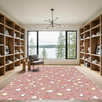 Blush Pink Abstract Terrazzo Speckled Wallpaper Rug