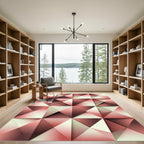 Rose Gold Geometric Facet Rug
